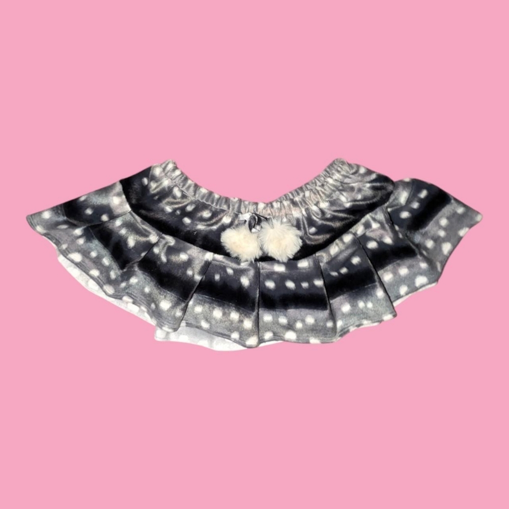 Deer Print Pleated Mini Skirt